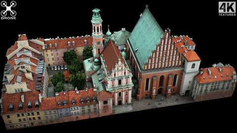 church old town city drone air photogrammetry