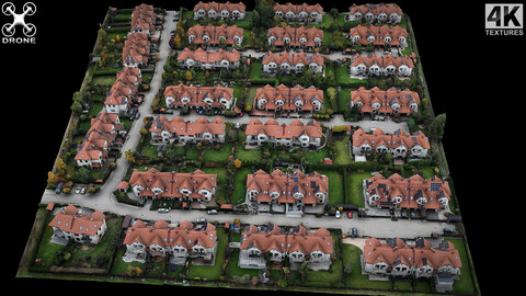 houses small town city sector drone air photogrammetry