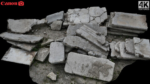 concrete slabs debris rubble photogrammetry