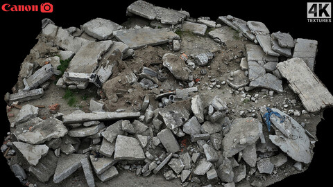 concrete slabs debris ruins photogrammetry