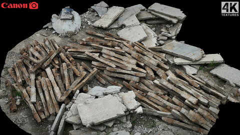 debris pile constructions large pack photogrammetry