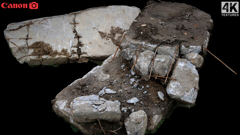 concrete ruins debris slabs photogrammetry