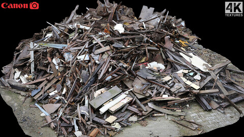 destroyed house wood debris photoscan