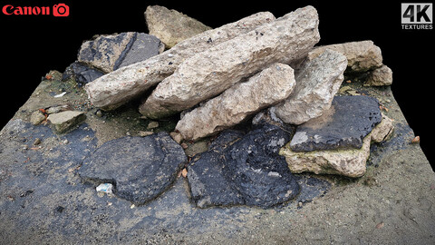 concrete ruins debris blocks photogrammetry