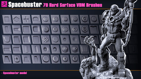 Spacebuster | 70 Hard Surface VDM Brushes for Zbrush