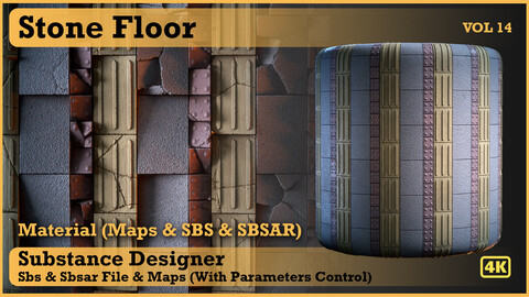 Stone Floor Material - VOL 14 - Maps & SBS & SBsar