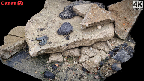 concrete broken debris blocks photogrammetry