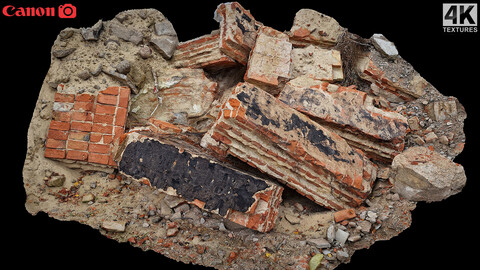 house ruins debris bricks photogrammetry