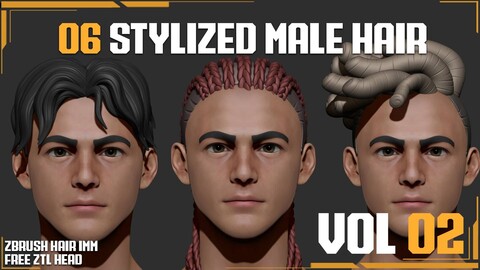 Stylized Male Hair Vol02