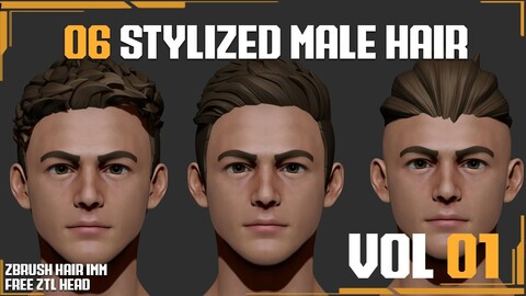 Stylized Male Hair Vol01