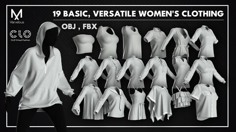 19 Basic, Versatile Women's Clothing Models for Easy Customization