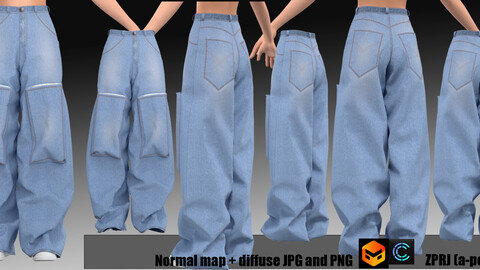 jeans with pockets Marvelous Designer