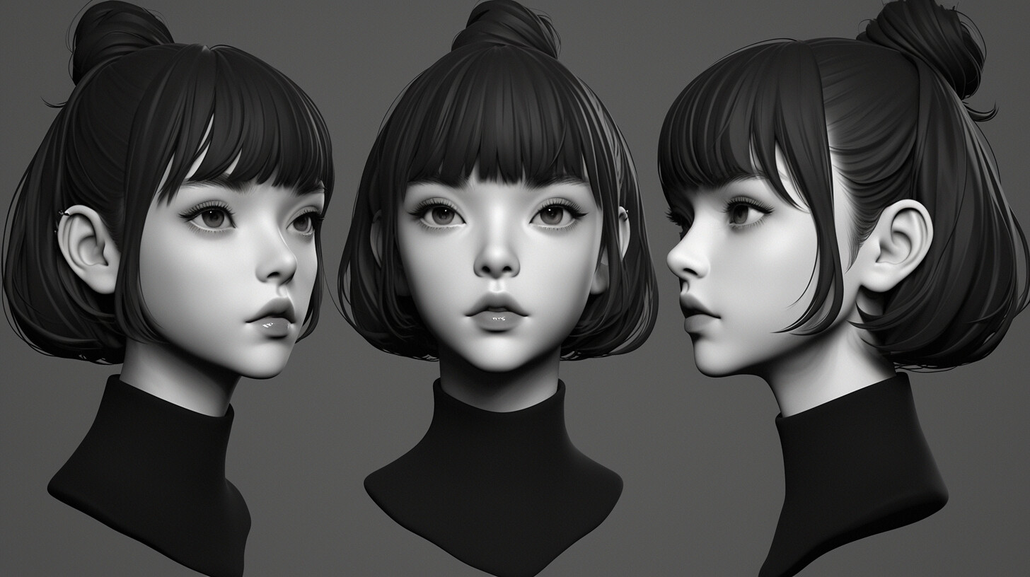 ArtStation - +320 Japanese Female Head Sculpt References(4k) | Artworks