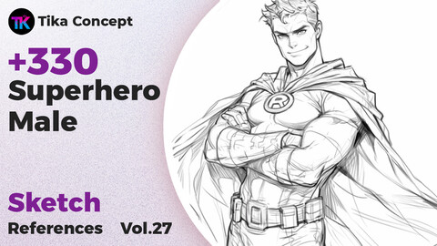 +330 Super Hero Male Sketch Reference(4k)