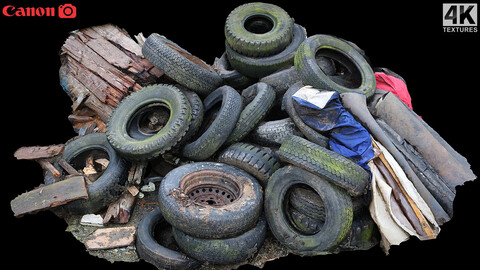 tires old trash pile photogrammetry