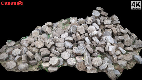 cobblestones debris ruins photogrammetry