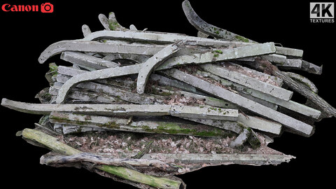 concrete destroyed fence debris photogrammetry