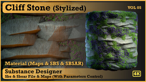 cliff rock (stylized) - VOL 05 - SBS & SBsar & Maps