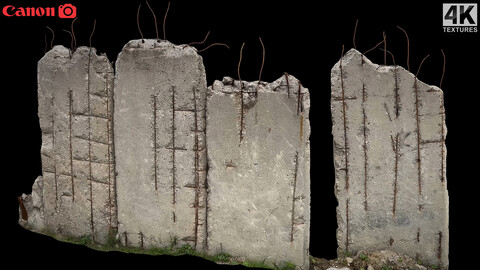 concrete slabs fence industrial wall photogrammetry