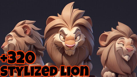 +320 Stylized Lion Concept (4k)