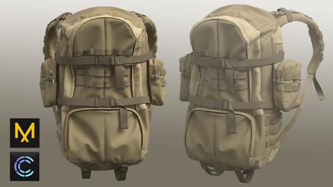 Military Backpack (MD/ Clo3d zprj project + fbx + obj)