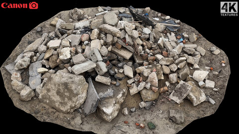 concrete debris ruins stones photogrammetry