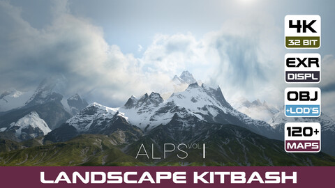 8 LANDSCAPE KITBASH PACK | Alpine mountains Vol.1