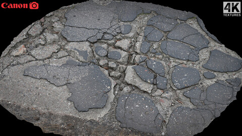 asphalt destroyed road debris part5 photogrammetry