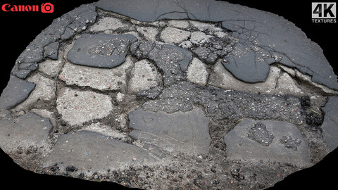 asphalt destroyed road debris part6 photogrammetry