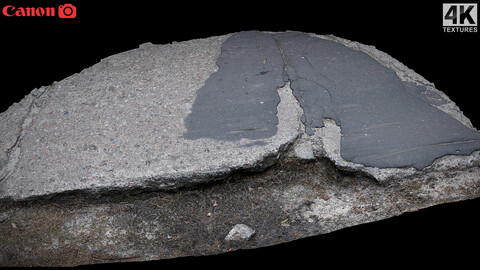 asphalt destroyed road debris part7 photogrammetry