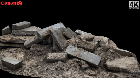 concrete blocks rubble photogrammetry