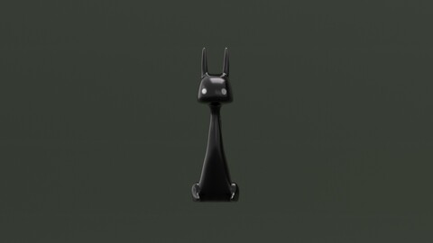 Stylized cat sculpture