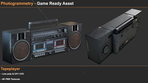 Game Ready Asset - Photogrammetry Tapeplayer