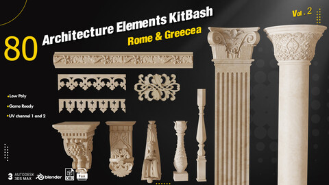 86 Architecture Elements KitBash Vol.2