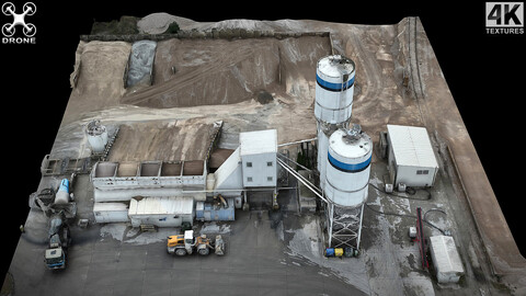 factory cement industrial storage air drone scan