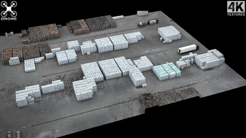 terrain storage pallets constructions drone scan