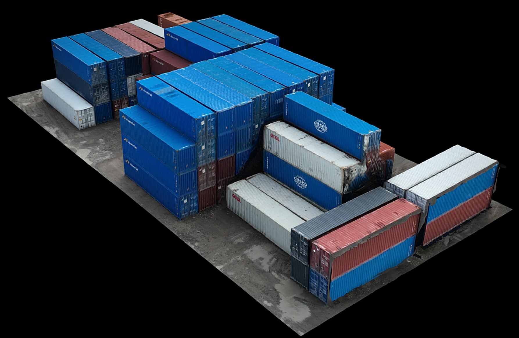 ArtStation - cargo containers terrain set drone scan | Resources