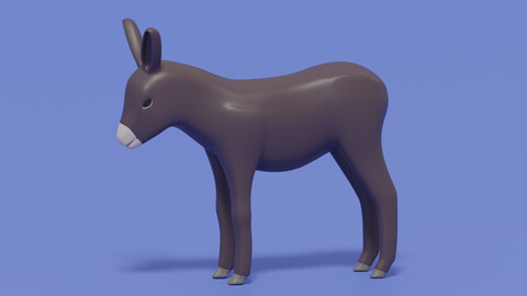 Cartoon Donkey 3D model