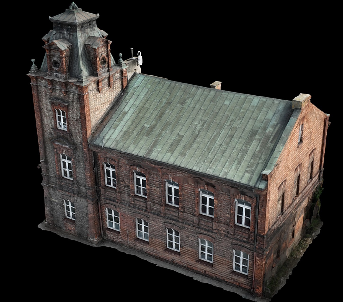 ArtStation - classical abandoned bricks building drone scan | Resources