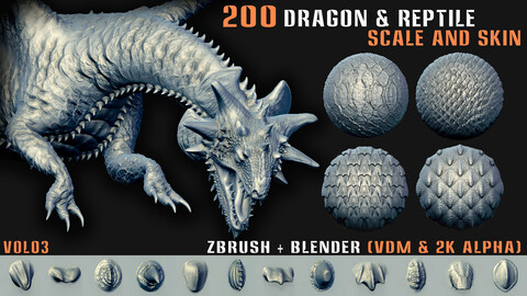 200 Dragon & Reptile Scale and Skin (VDM + Alpha) - Vol.03