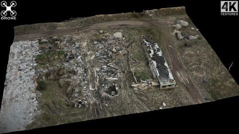 warzone destroyed houses ruins drone scan