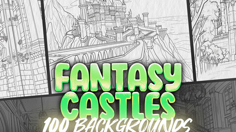 100 Procreate Fantasy Castles Backgrounds Stamps | Procreate Castle Rooms Stamps Brushes | Procreate Fairytale Palace Backgrounds | Procreate Citadel Backgrounds | Procreate Sketches | Procreate Fortress | Procreate Kingdom | Fairy Treehouse Procreate