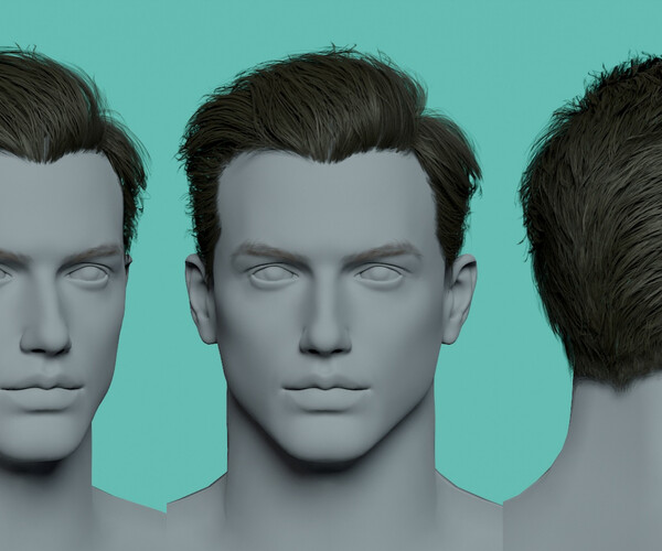 ArtStation - 12 Real-time men Hairstyles collection 07 hair stylized ...