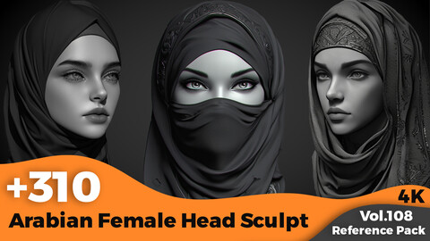 +310 Arabian Female Head Sculpt References(4k)