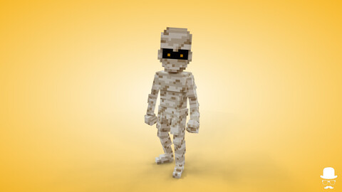 Voxel Mummy Character - 3D Lowpoly Fantasy Model