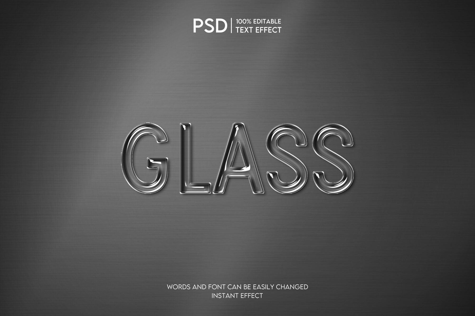 ArtStation - Glass PSD fully editable text effect. Layer style PSD ...