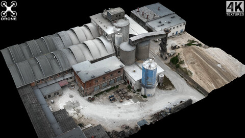 cement plant facility terrain drone scan