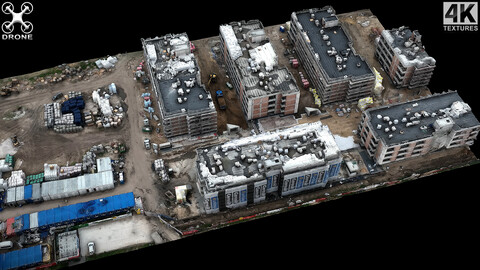 buildings town constructions drone scan