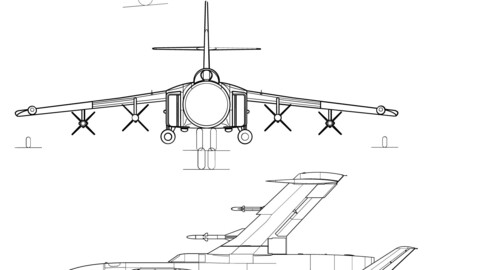 Yakovlev Yak-28-64 3-view-svg vector file