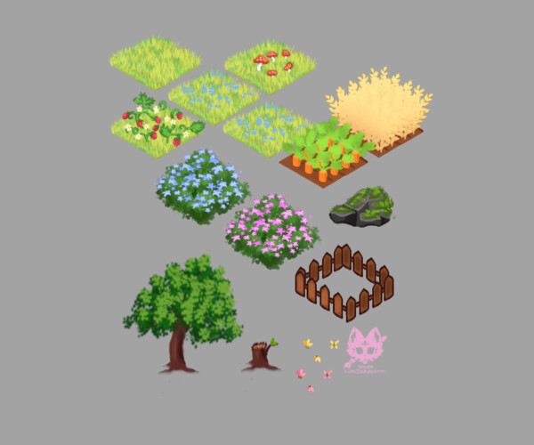 ArtStation - Painted Isometric tileset | Game Assets